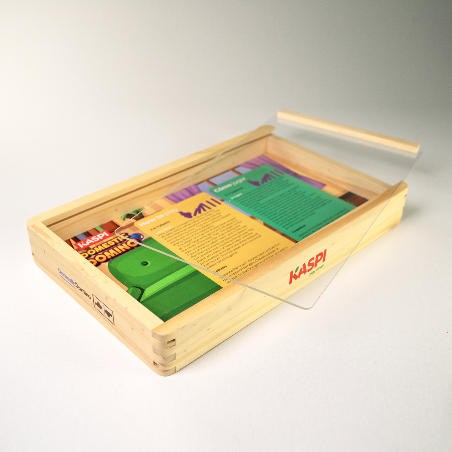 Kaspi Domestic Domino x28 wooden box w/acrylic lid