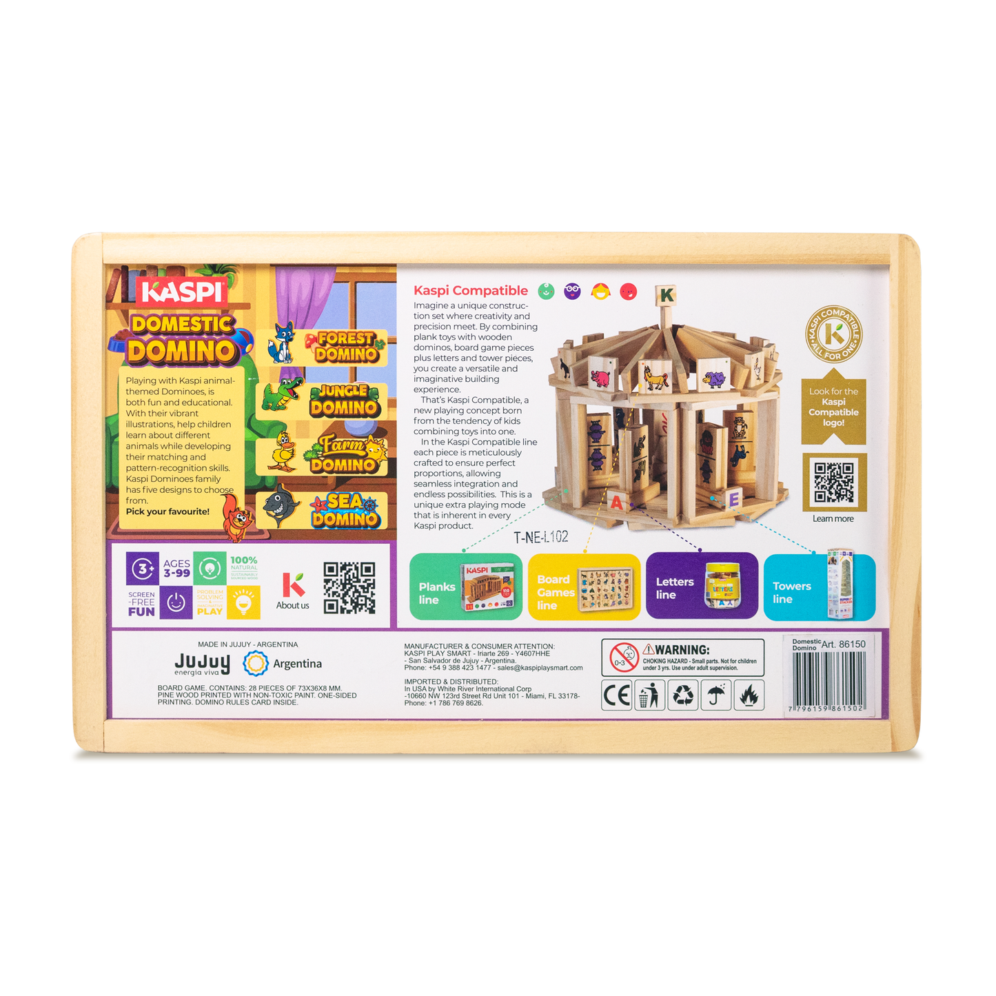 Kaspi Domestic Domino x28 wooden tray