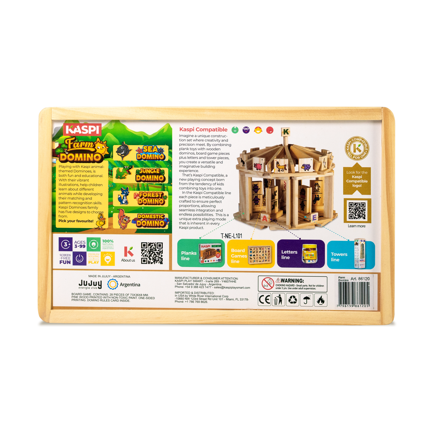 Kaspi Farm Domino x28 wooden tray