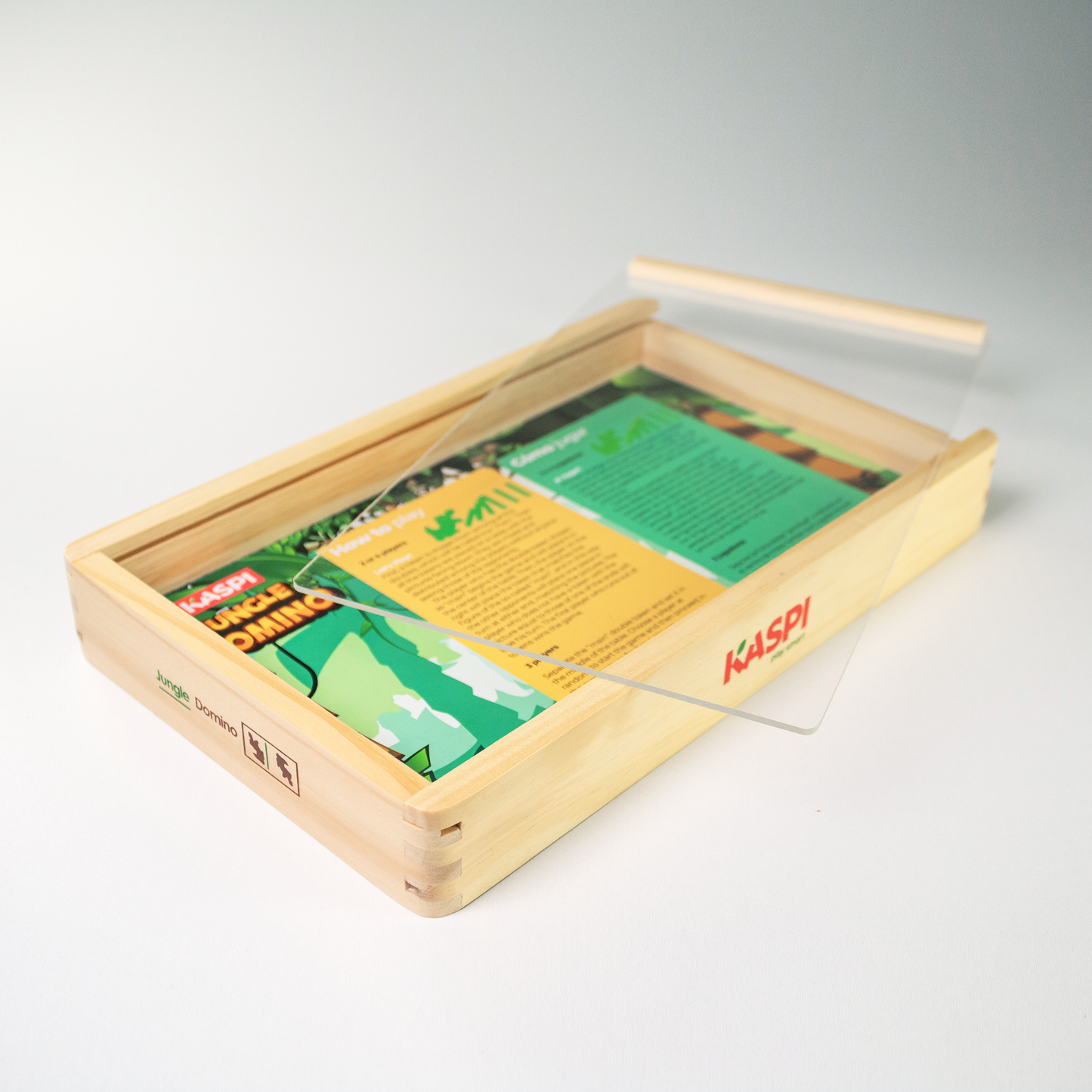 Kaspi Jungle Domino x28 wooden box w/acrylic lid