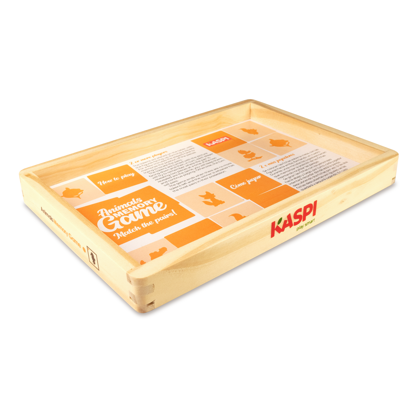 Kaspi Animals Memory Game x48, wooden tray