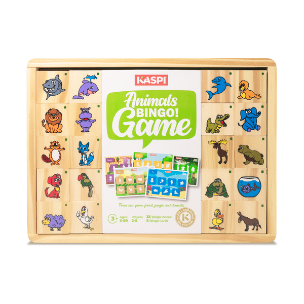 Kaspi Animals Bingo Game x35, wooden tray