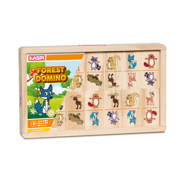 Kaspi Forest Domino x28 wooden box w/acrylic lid