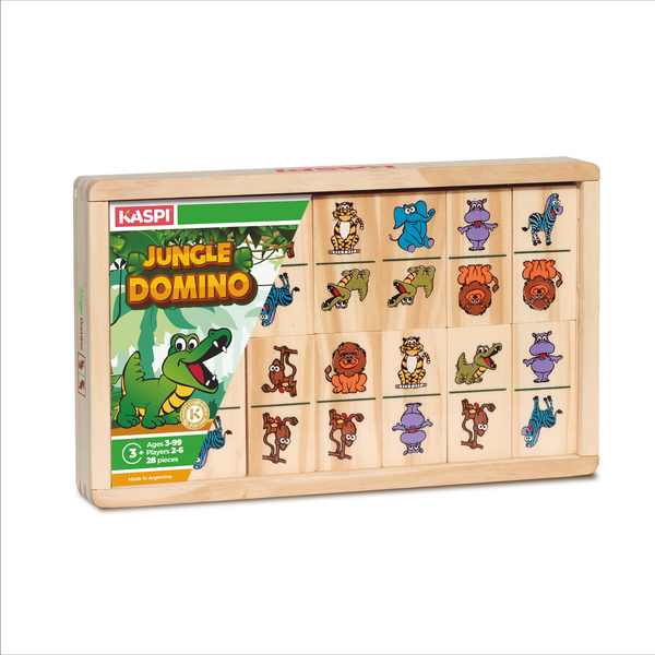 Kaspi Jungle Domino x28 wooden box w/acrylic lid