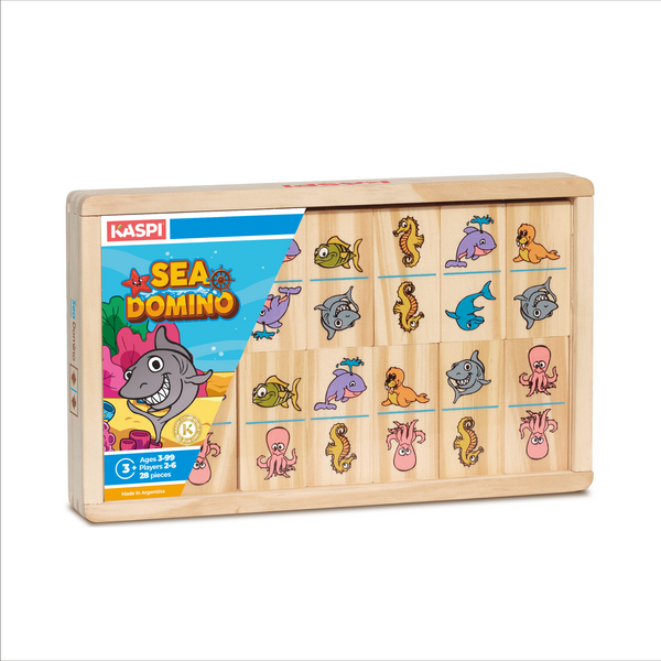 Kaspi Sea Domino x28 wooden box w/acrylic lid