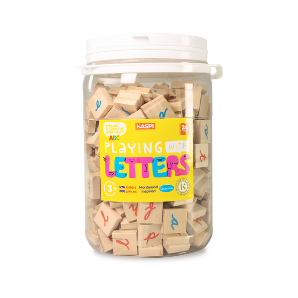 Playing With Letters 24mm Montessori inspired, (Cursive) x288 plastic jar