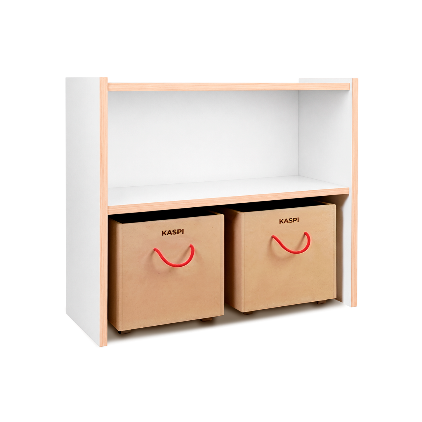 Kaspi Shelf – Medium with Rolling Drawers – Natural
