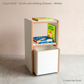 Kaspi Shelf – Small with Rolling Drawer – White