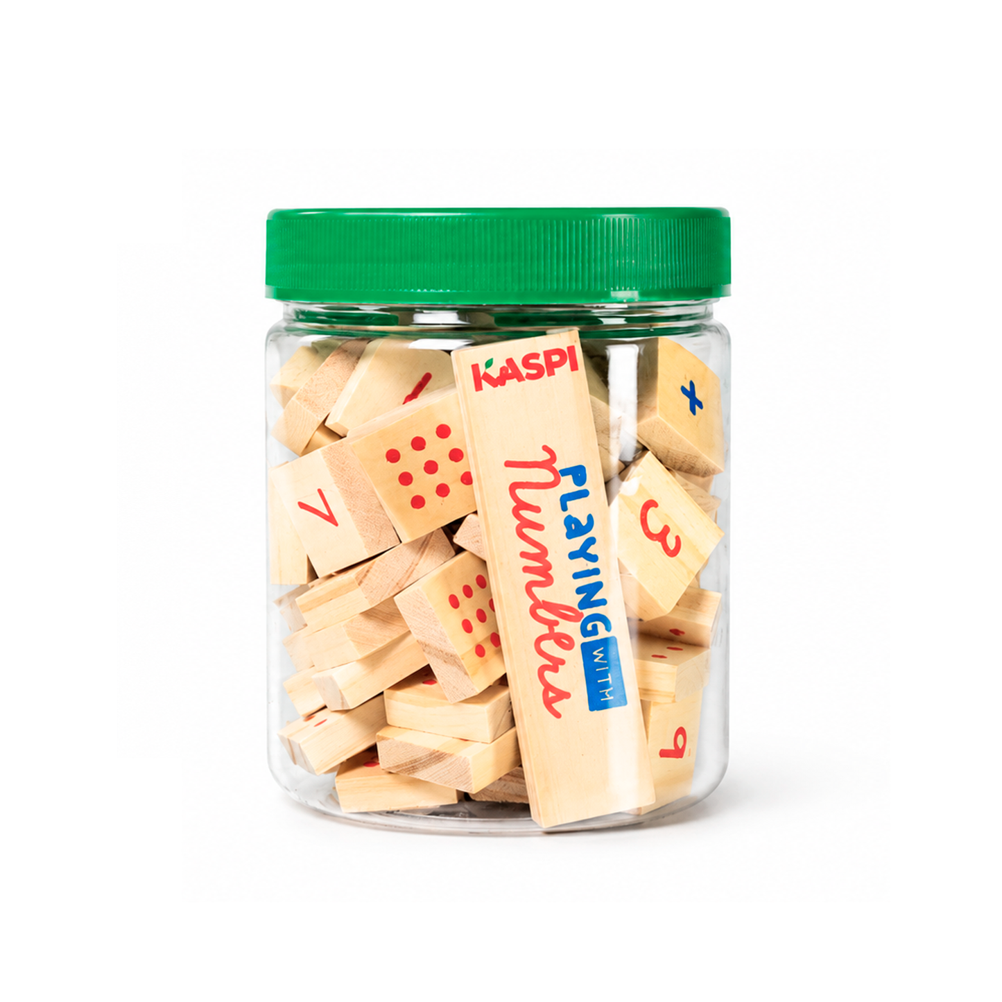 Playing With Numbers 24mm Montessori inspired, (Cursive) x72 plastic jar